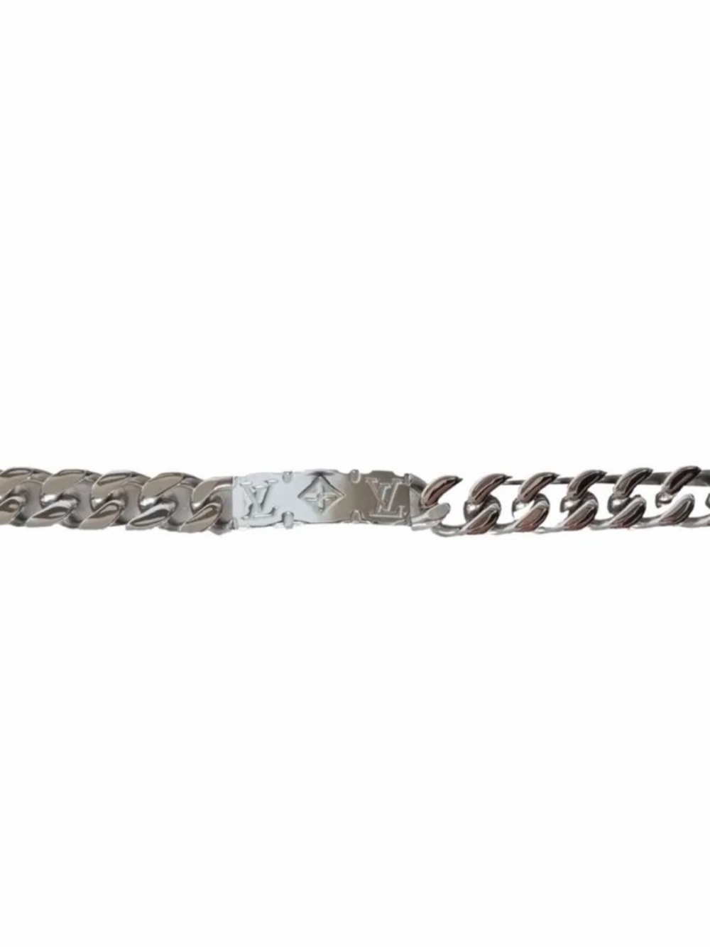 LV Silver Monogram Chain Link Bracelet